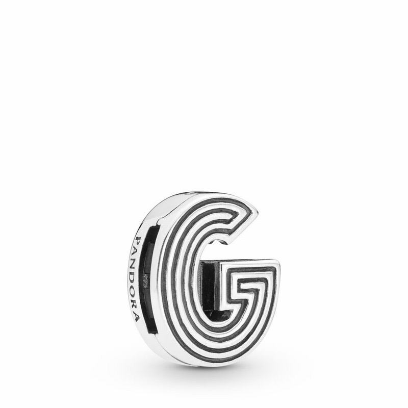 Pandora Australia Reflexions™ Letter G Clip Charm - Sterling Silver | AENWML189